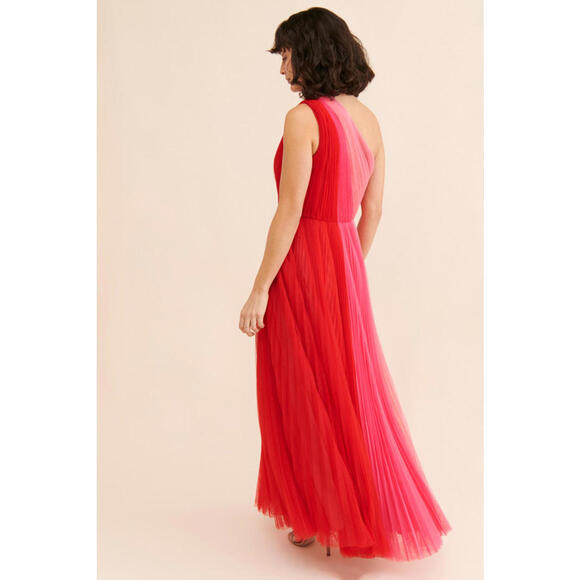 Hutch x Anthropologie - One-Shoulder Pleated Colorblock Maxi Dress, size 8 - Picture 2 of 13